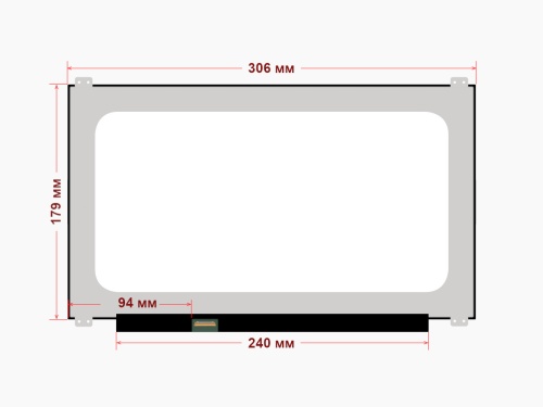 матрица claa133ua03 cw, 13.3", 30 pin, 1600x900, (306x179мм)