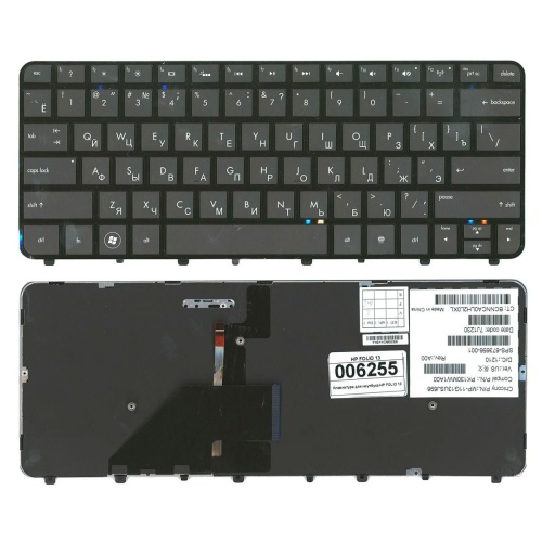 клавиатура для ноутбука hp folio 13-1000, черная