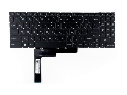 клавиатура для ноутбука msi gf66, gf76 чёрная с подсветкой