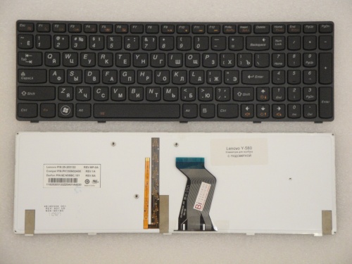 клавиатура для ноутбука lenovo y580, черная