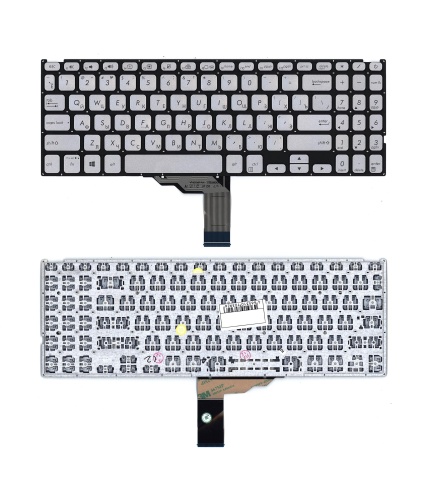клавиатура для ноутбука asus vivobook f509u серебристая с подсветкой