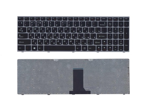 клавиатура для ноутбука lenovo essential b5400, серая рамка