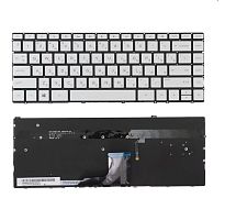 Клавиатура для ноутбука HP Envy 13-AD, серебристая с подсветкой