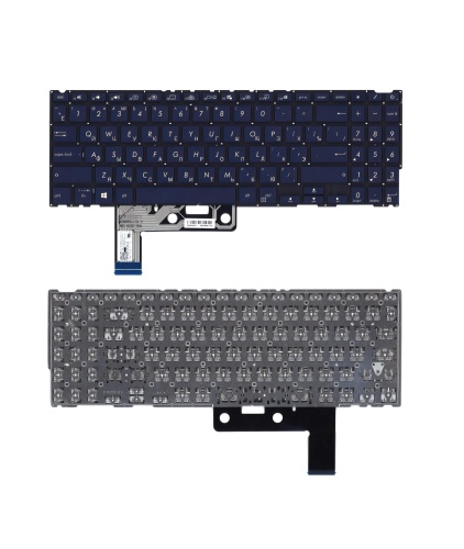 клавиатура для ноутбука asus zenbook ux533f темно-синяя с подсветкой
