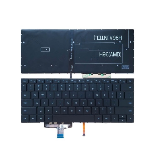 клавиатура для ноутбука huawei matebook 13 vlr-w19 черная, плоский enter, с подсветкой