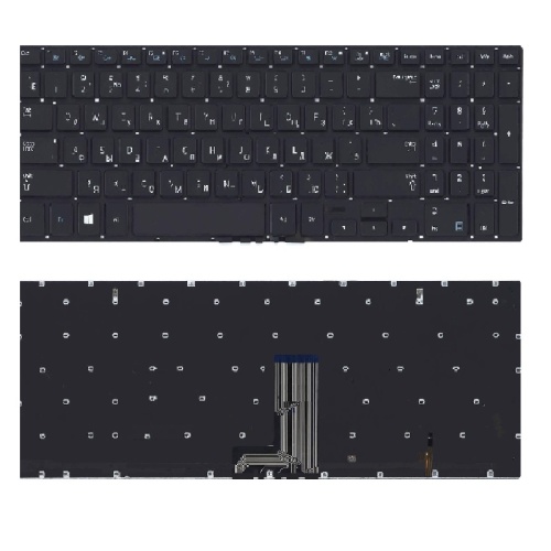 клавиатура для ноутбука samsung np780z5e, черная с подсветкой