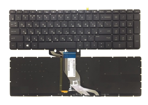 клавиатура для ноутбука hp pavilion 15-ab черная, с подсветкой