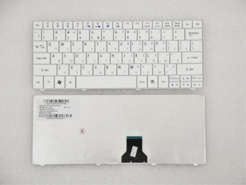 клавиатура для ноутбука acer one 751, белая