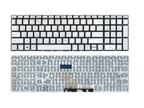клавиатура для ноутбука hp pavilion 15-da, 15-db, 15-dw серебристая c подсветкой