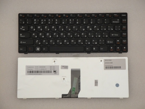 клавиатура для ноутбука lenovo z380, черная
