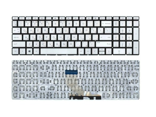 клавиатура для ноутбука hp pavilion 15-da, 15-db, 15-dw серебристая