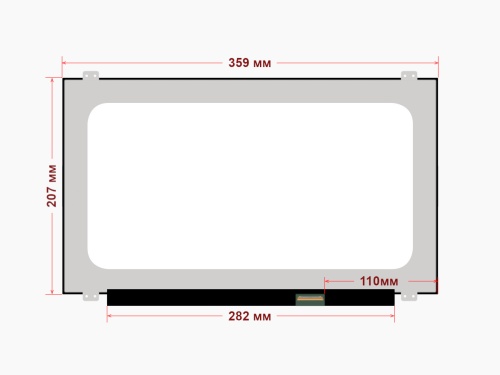 матрица n156hge-lg1, 15.6", 40 pin lvds, 1920x1080, (359x207мм)