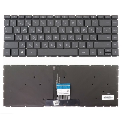 клавиатура для ноутбука hp pavilion x360 14-cd, черная с подсветкой
