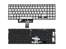 Клавиатура для ноутбука Asus VivoBook X521F, серебряная с подсветкой
